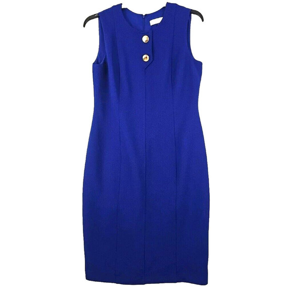 KASPER ~Woman Size 10~ Royal Blue Sleeveless Bodycon Classic Dress Fully Lined. - Picture 1 of 9